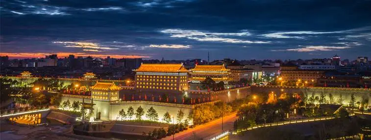 The Ancient City Wall at night