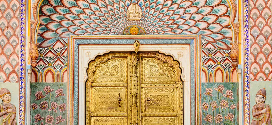 a colourful door in City Palace