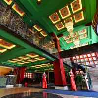 the green roof of hotel lobby