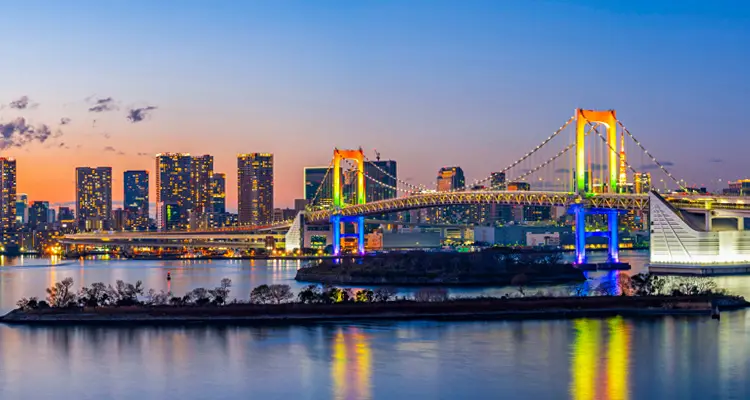 dusk of downtown Tokyo