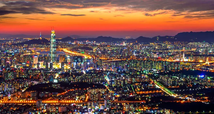 dusk of downtown Seoul