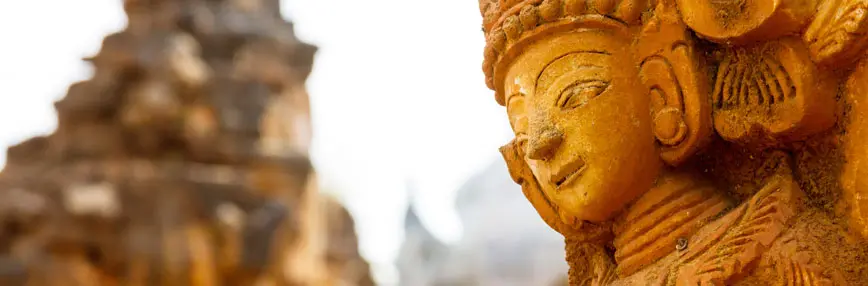 Sculptue of a holy angel in Indein Pagodas