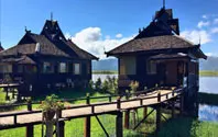 royal villa with private pond at inle resort