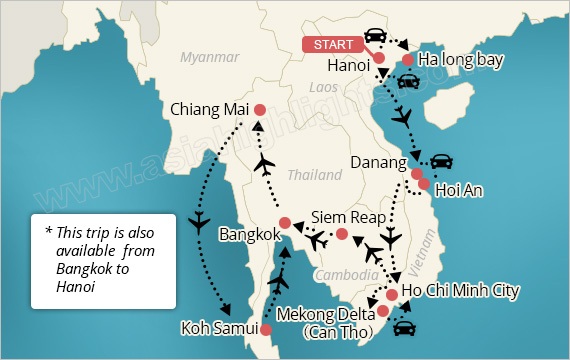 Southeast Asia Tour Map