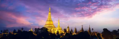 The glittering Shwedagon Pagoda is the landmark of Yangon